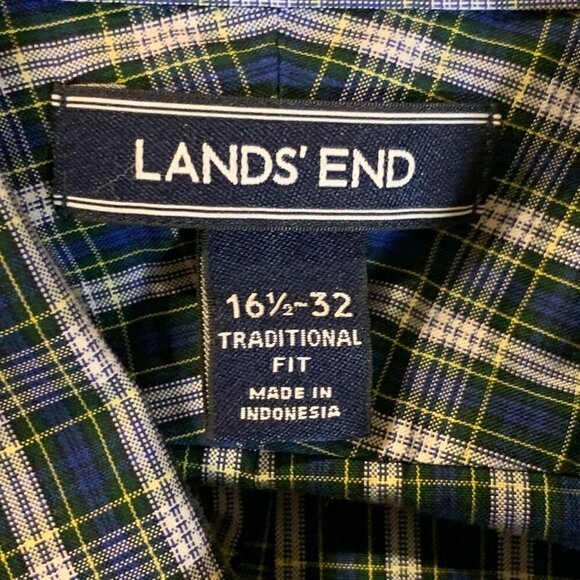 Lands' End Men's Pattern‎ No Iron (Lot of 3) Supima Oxford Dress Shirt SZ 16.5 - Picture 9 of 13